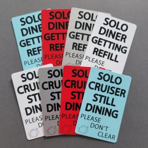 Solo Cruise Dining Card: Let Crew Know You're Not Done Yet - Waterproof