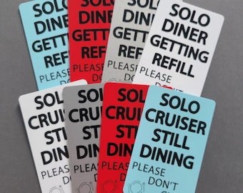 Solo Cruise Dining Card: Zeigen Sie der Crew, dass Sie noch nicht fertig sind – wasserfest