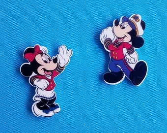Captain Minnie & Captain Mickey Mini Magnet Set for Fish Extender Gift Disney Cruise FE Gift