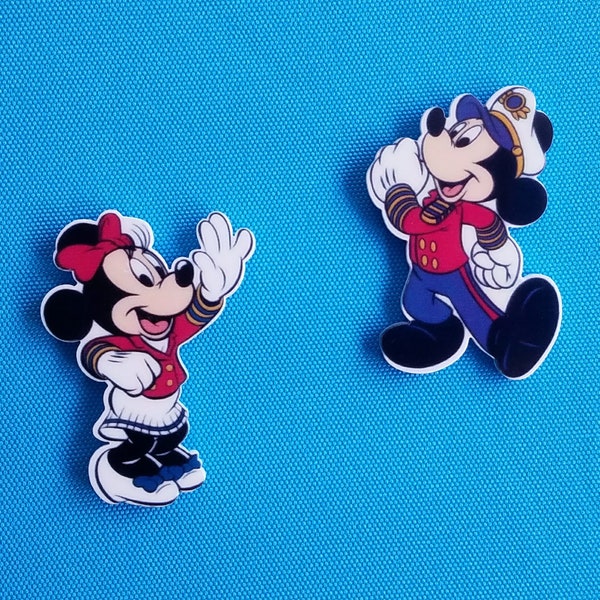 Captain Minnie & Captain Mickey Mini Magnet Set for Fish Extender Gift Disney Cruise FE Gift