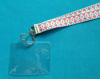 Christmas Peppermint Mickey Mouse Lanyard: Soft Grosgrain Ribbon - Child or Adult