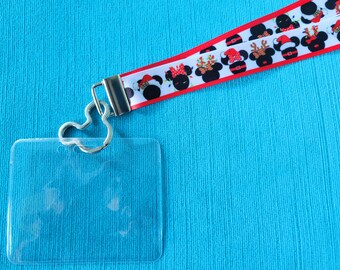Christmas Mickey Mouse Lanyard - Grosgrain Ribbon, Disney Cruise Line
