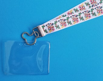 Holiday Mickey Mouse Lanyard – Grosgrain Ribbon Disney Cruise ID Holder