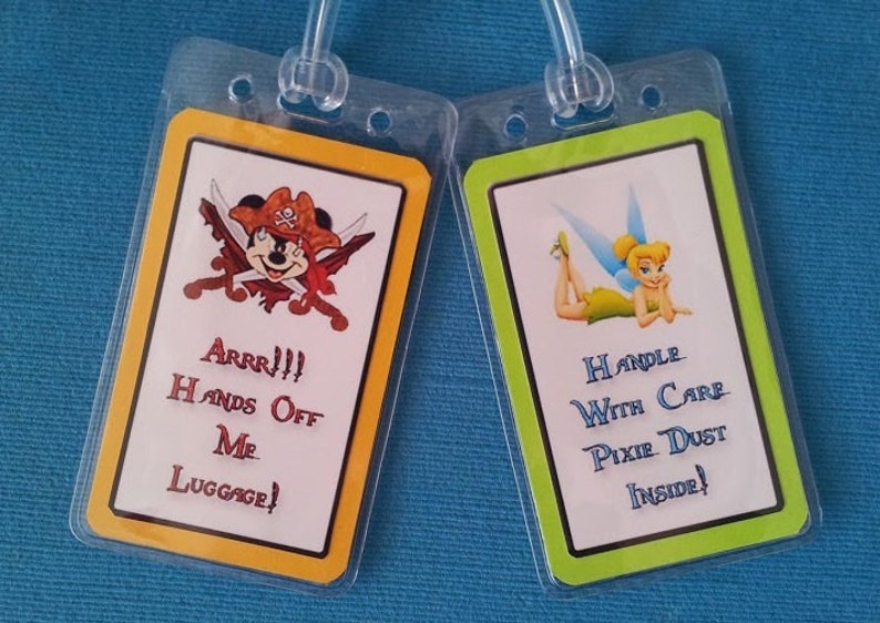 Custom Luggage Tags Set of 4 for Disney World/land Universal Etsy