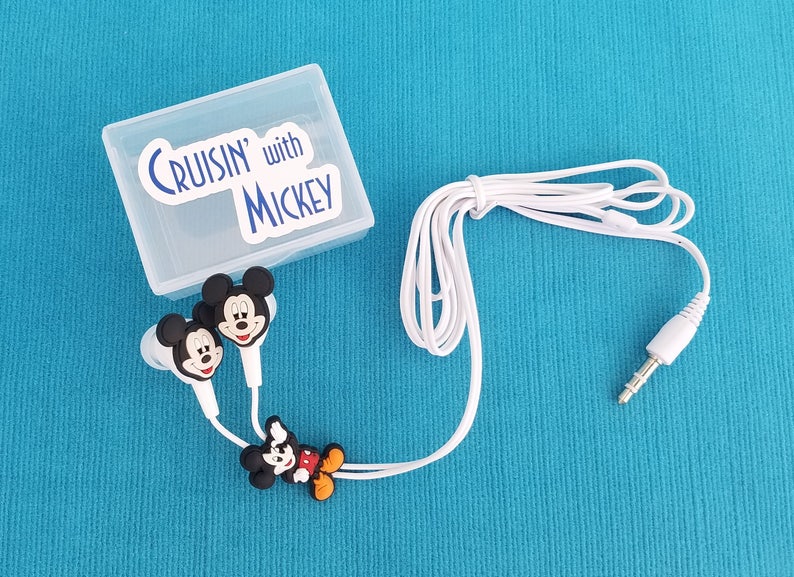 Cruisin' with Mickey Cruisin' with Minnie Earbuds & Case Fish Extender Gift Earphones Disney Cruise FE Gift image 2