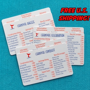Carnival - Deck Locator® - Deck Finder - Cruise Finder - Cruise Wayfinder Cards - pour Carnival Cruises