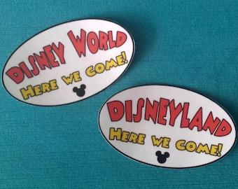 Disney World or Disneyland Here We Come! Bumper Sticker or Car Magnet