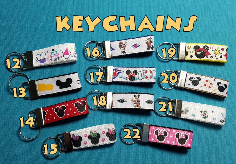 Key Fob Wristlets Keychains Zipper Pulls Disney Etsy