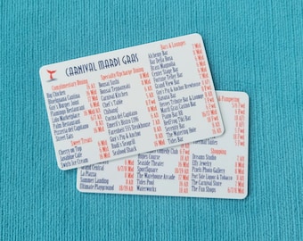 Carnival - Deck Locator - Deck Finder - Wayfinder Cards - for Carnival Cruises