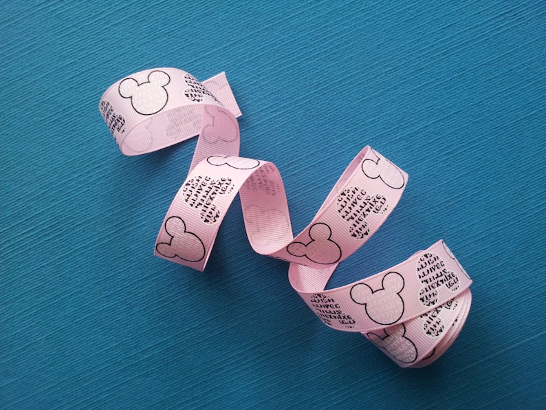 Minnie Mouse Words in Baby Pink 7/8 Grosgrain Ribbon - Etsy