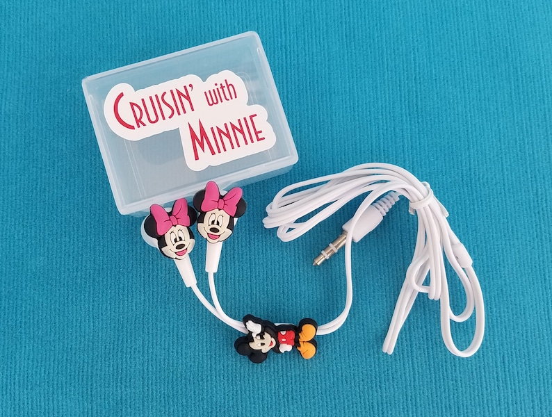 Cruisin' with Mickey Cruisin' with Minnie Earbuds & Case Fish Extender Gift Earphones Disney Cruise FE Gift image 3