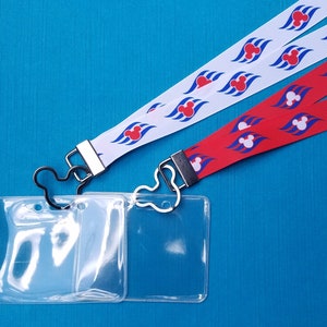 Disney Lanyard  - for KTTW - Jumbo DCL Logo - DCL - Non-scratchy - Child or Adult - Red or White