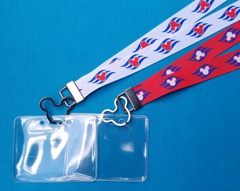 Disney Lanyard  - for KTTW - Jumbo DCL Logo - DCL - Non-scratchy - Child or Adult - Red or White