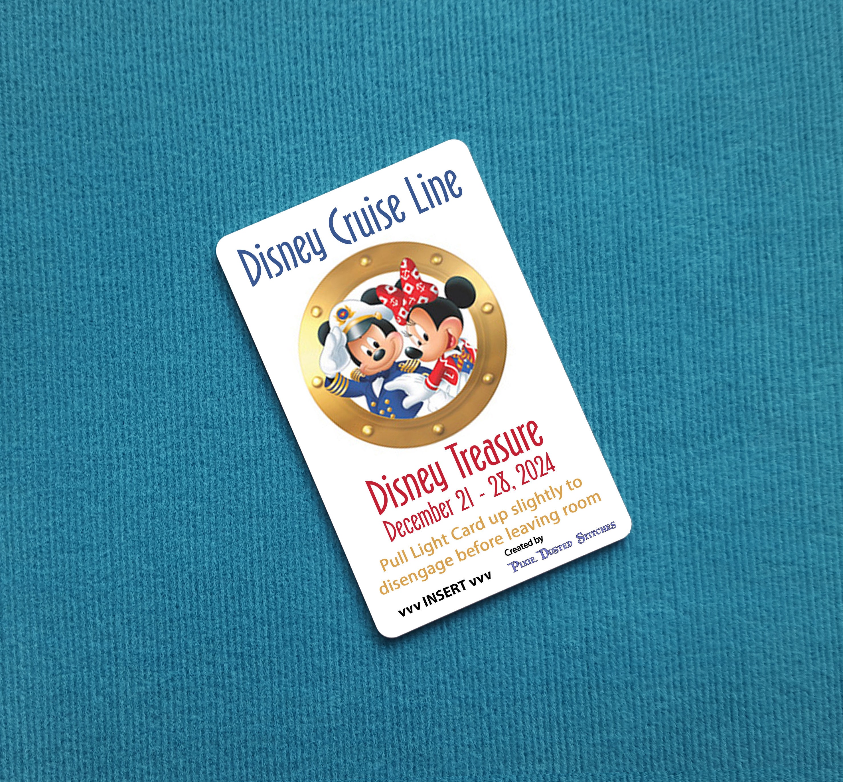 Disney Cruise Light Card® - Porthole Captains - custom card key switch activator - for Fish Extender FE Gift DCL