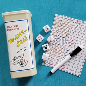 Disney Cruise Inspired Captain Mickey&#39;s &quot;Yacht-Sea!&quot;™ Yahtzee Game ~ Upcycled! ~ Perfect Fish Extender Cabin Gift!