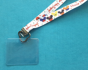 Disney Cruise Lanyard - Mickey Ornaments - Soft Grosgrain Ribbon, KTTW Card Holder