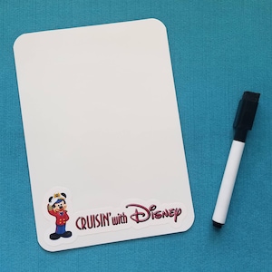 Disney Cruise - DCL - Captain Mickey or Captain Minnie White Board - 5&quot; x 7&quot; Dry Erase Board - Cruise Door Sized - Fish Extender - FE Gift