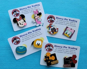 Disney Pin Trading Card - Cruise or Park Version - Two Free Pins Included!