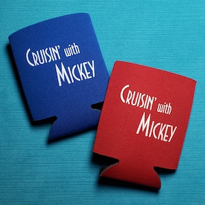 DCL Can Hugger - Can Cozy - Can Cooler - Crusin&#39; with Mickey - Fish Extender - FE Gift - Disney Cruise