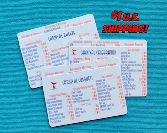 Carnival Cruise Deck Locator® Cards: Easy-Read Wayfinder for Lanyard or Pocket