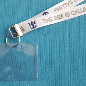 Lanyard - The Sea is Calling - for Royal Caribbean Cruise - Non-scratchy - Child or Adult