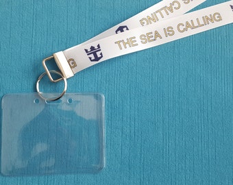 Lanyard - The Sea is Calling - for Royal Caribbean Cruise - Non-scratchy - Child or Adult