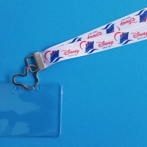 Disney Lanyard  - for KTTW Card - Disney Cruise - DCL - Disney Cruise Line Waves - Non-scratchy - Child or Adult - ID Holder