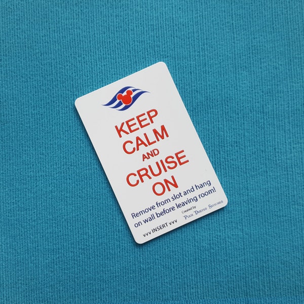 Disney Cruise Light Card® card key switch activator Keep Calm and Cruise on with DCL Logo for Fish Extender FE Gift DCL