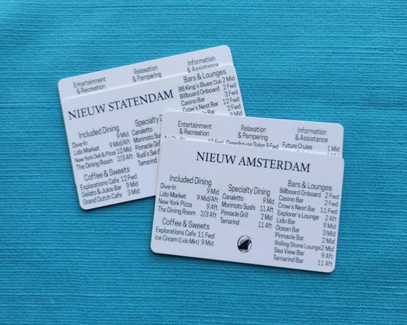 HAL Holland America Cruise Line Deck Locator Cards - Wayfinder