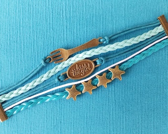 Ariel bracelet - multi-strand - Kiss the Girl - Dinglehopper - Starfish - Disney Cruise Fish Extender Gift - Nautical FE Gift