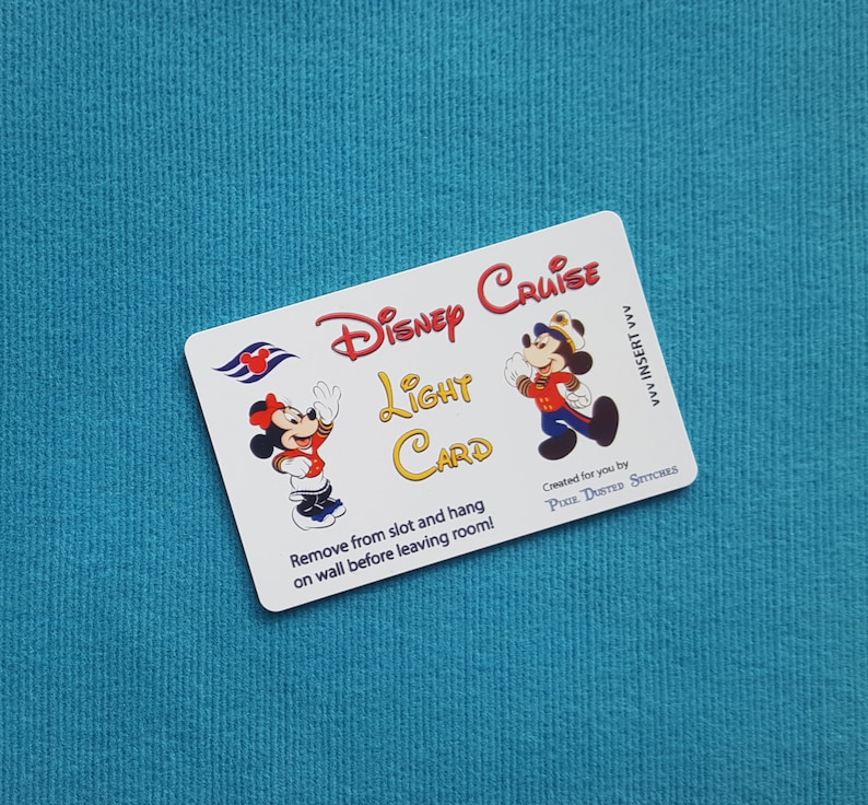 Mickey and Minnie with DCL Logo Disney Cruise Light Card® card key switch activator for Fish Extender FE Gift image 1