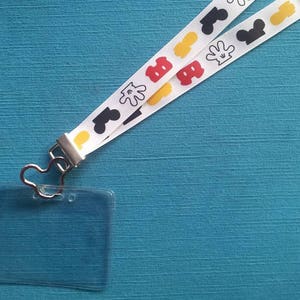 Disney KTTW Card Holder/Lanyard  - Mickey Parts - Non-scratchy - Child or Adult