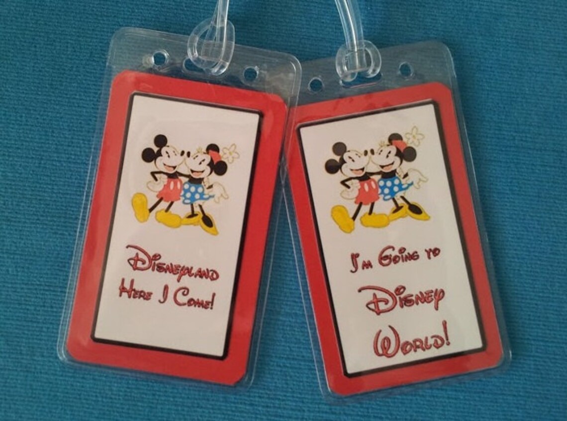 Set of Four Custom Luggage Tags for Your Disney World Land Etsy