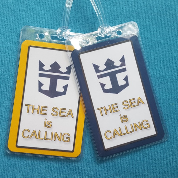 Royal Caribbean Cruise ~ The Sea is Calling ~ Luggage Tags ~ Set of Two ~ Cruise Gift