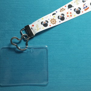Disney Ribbon Lanyard  - for KTTW card - Disney Cruise - DCL - Nautical Minnie - Non-scratchy - Child or Adult