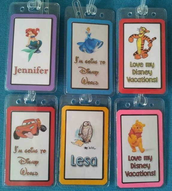 Custom Luggage Tags Set of 4 for Disney World/land