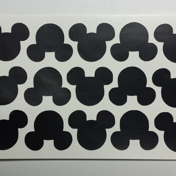 Black Adhesive Vinyl 1" Mickey Head Decals - Stickers - you choose how many!
