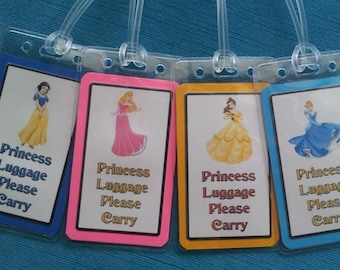 Set of Four Princess Luggage Tags for Your Disney World Land - Main Image