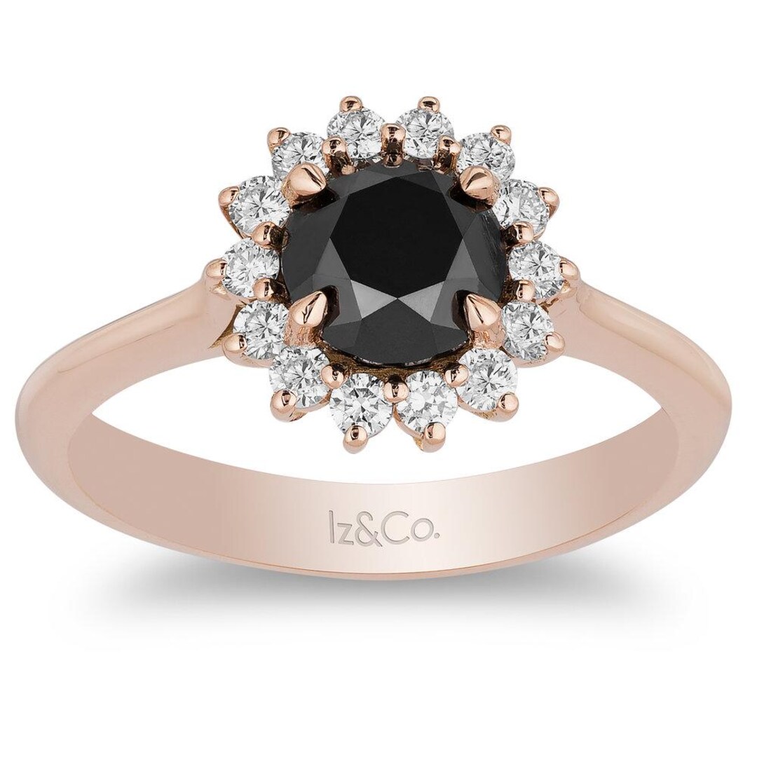 Eleanor R Diamond The Eleanor Black & White Diamond Ring - Etsy