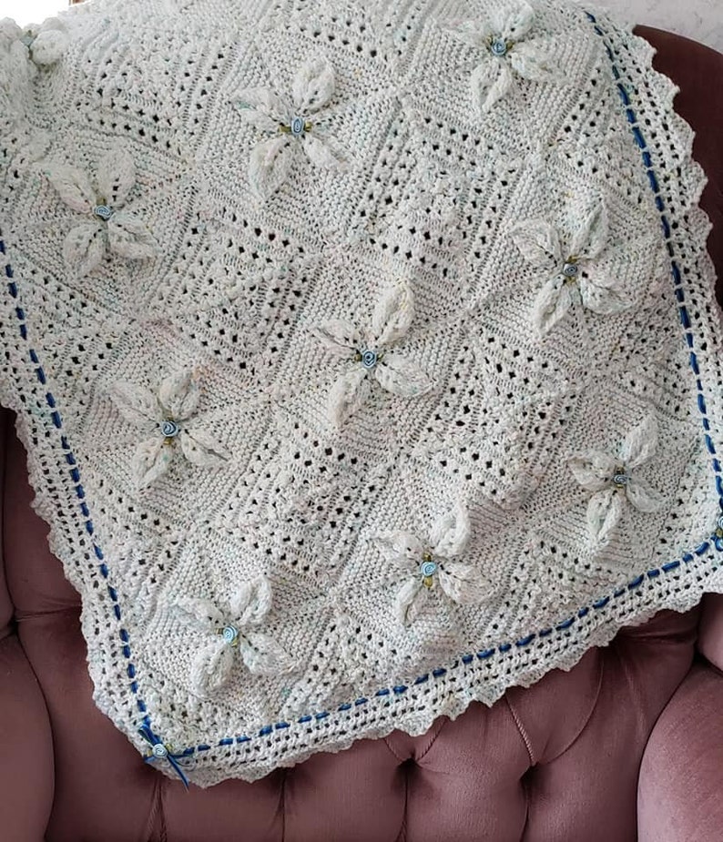 Knitted Lacey Pram Blanket