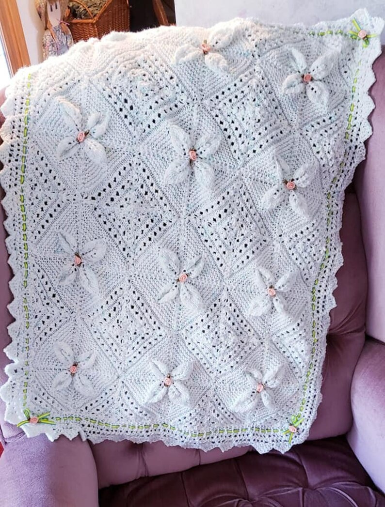Knitted Lacey Pram Blanket