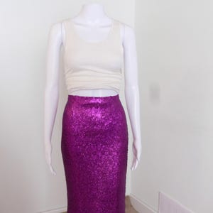 2000&#39;s Vintage Pretty Purple Full Length Sequin Skirt-size 4 Prom, Formal, Evening, Hostess, Outdoor Festival Fabulosity Abounds! 30&quot; waist