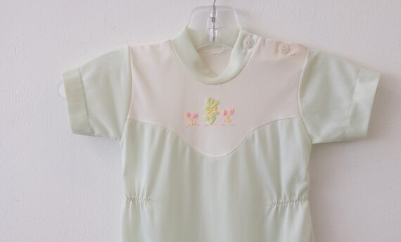 1970's Vintage Baby Unisex Nylon Pale Mint Green … - image 6