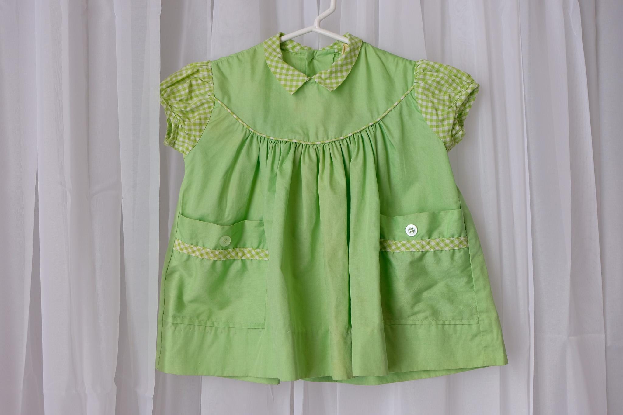 Toddler Vintage Green Plaid Dress - Etsy