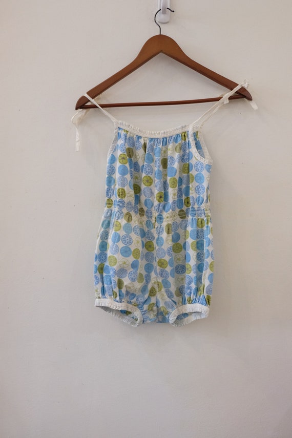 1940's Vintage Cotton Romper Playset Swimsuit Blu… - image 4