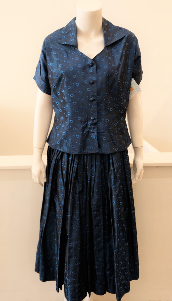 1950's Vintage WOMENS' Nelly De Grab Blue Black F… - image 4