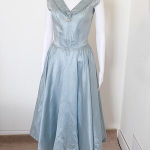 1950's Vintage Ice Blue Silk Organza Sleeveless Full Skirt Party Cocktail  Dress 24" Waist and 32" Bust V Front Back Sailor Collar - Etsy