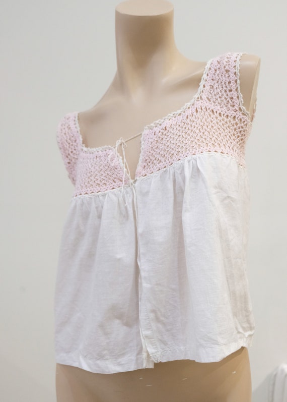 1920's Vintage Home Sewn Crochet and Cotton Crop … - image 7