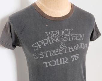 1978 Vintage Bruce Springsteen & The East Street Concert Tour Short Sleeve T-Shirt Cotton Mens Medium