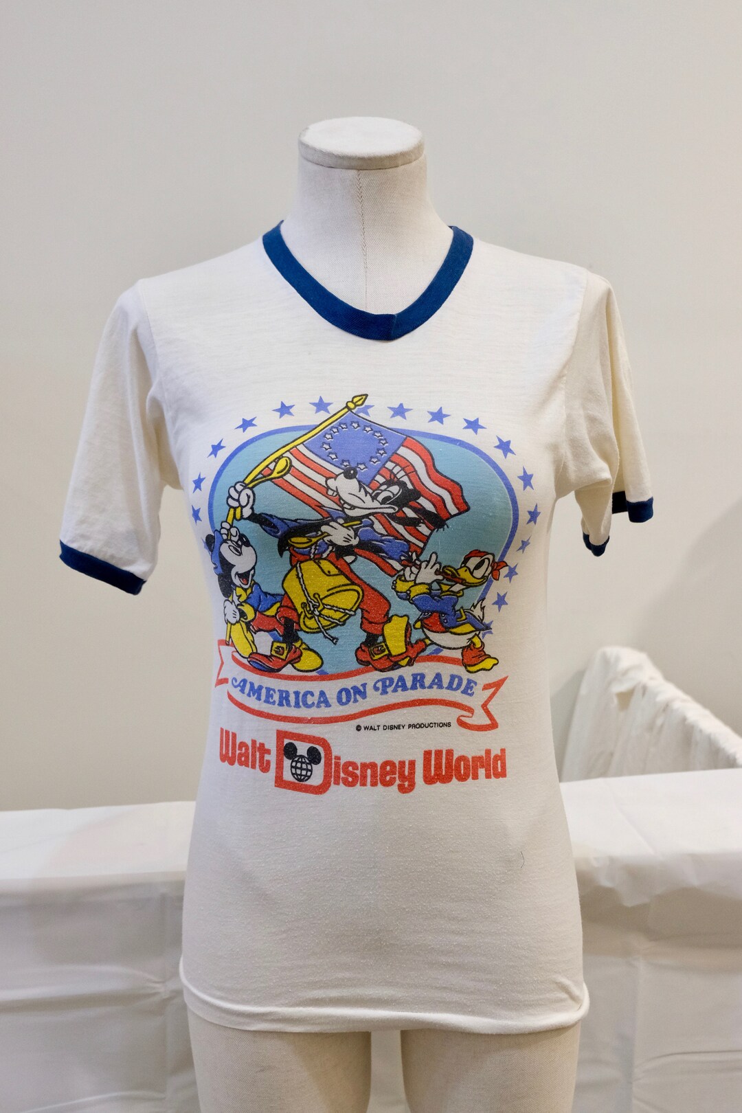 1970's or 1980's Authentic Walt Disney World Ringer Cotton Vintage